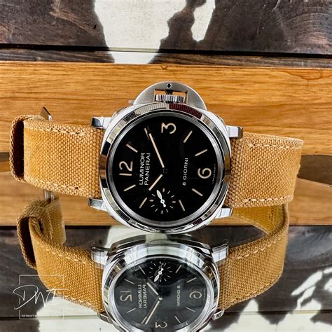 canvas strap on panerai|panerai glow strap.